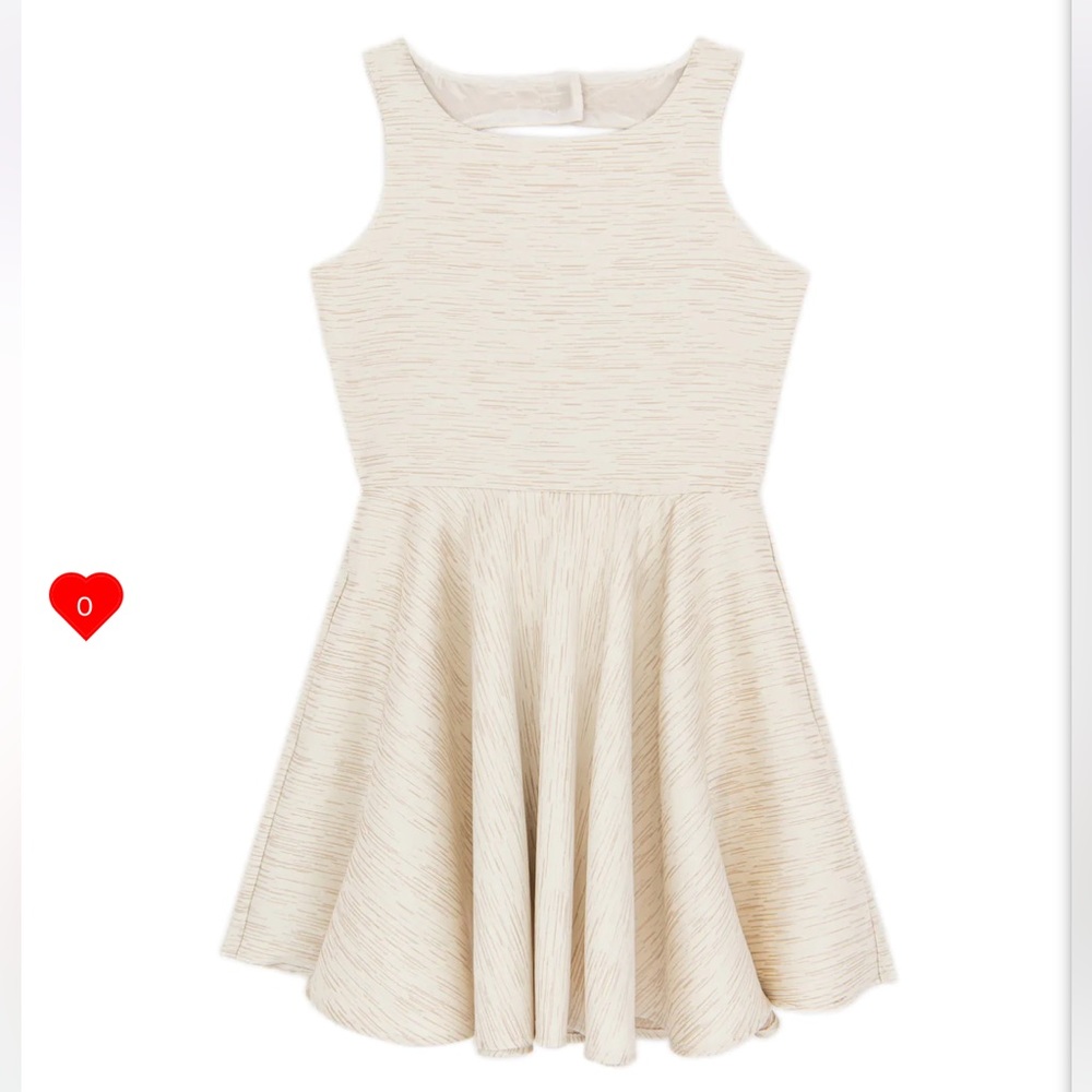 By Debra Girls Ivory/Gold Sleeveless Fit and Flare Dress-NWT